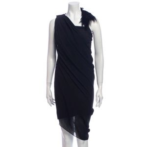 Helmut Lang one shoulder midi length dress
